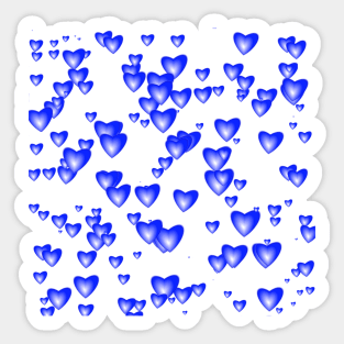 Little Royal Blue Valentine Hearts Sticker